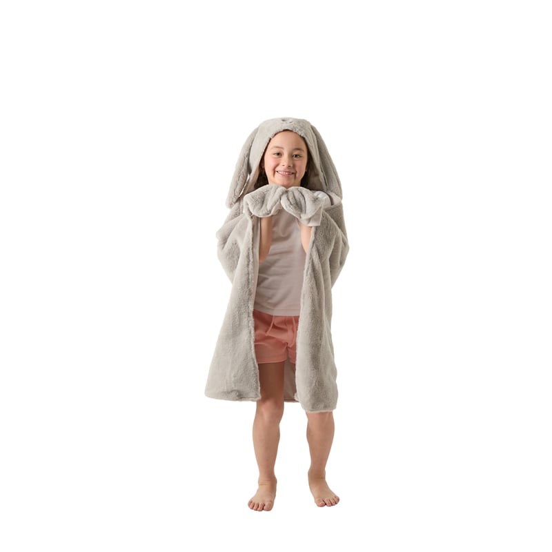 Bowie Bunny Grey Character Hooded Blanket
