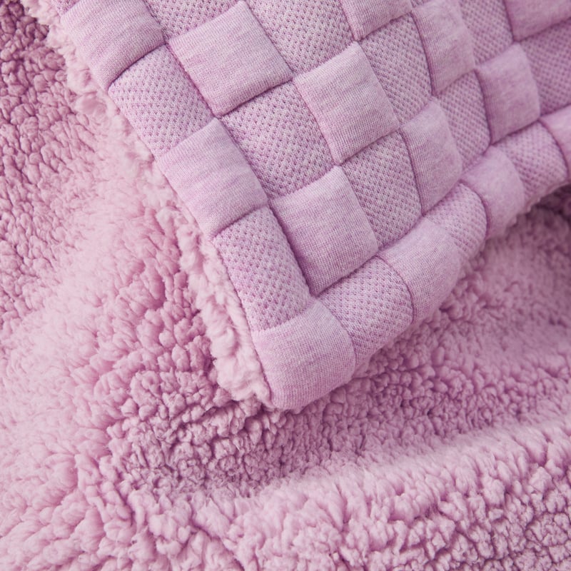 Checkerboard Purple Marle Jersey Sherpa Blanket