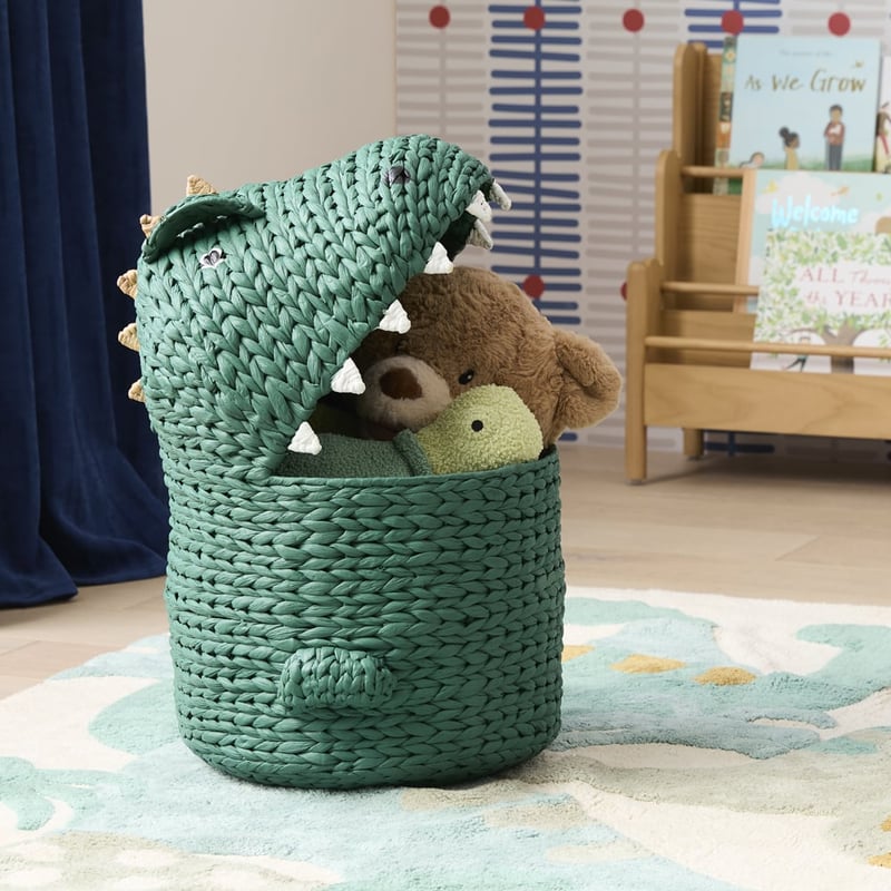 Green Dino Storage Basket