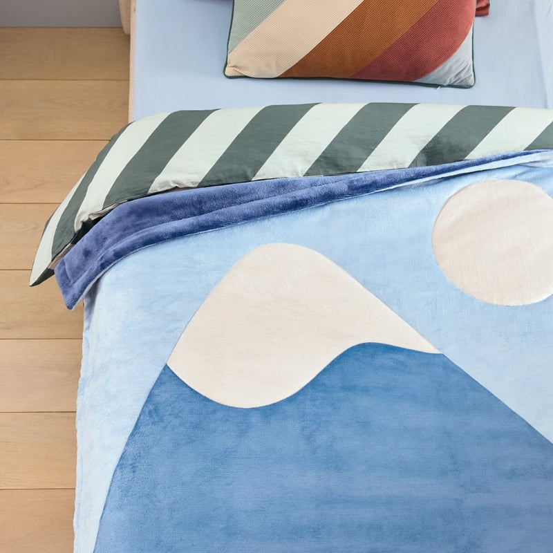 Landscape Blue Quilted Blanket