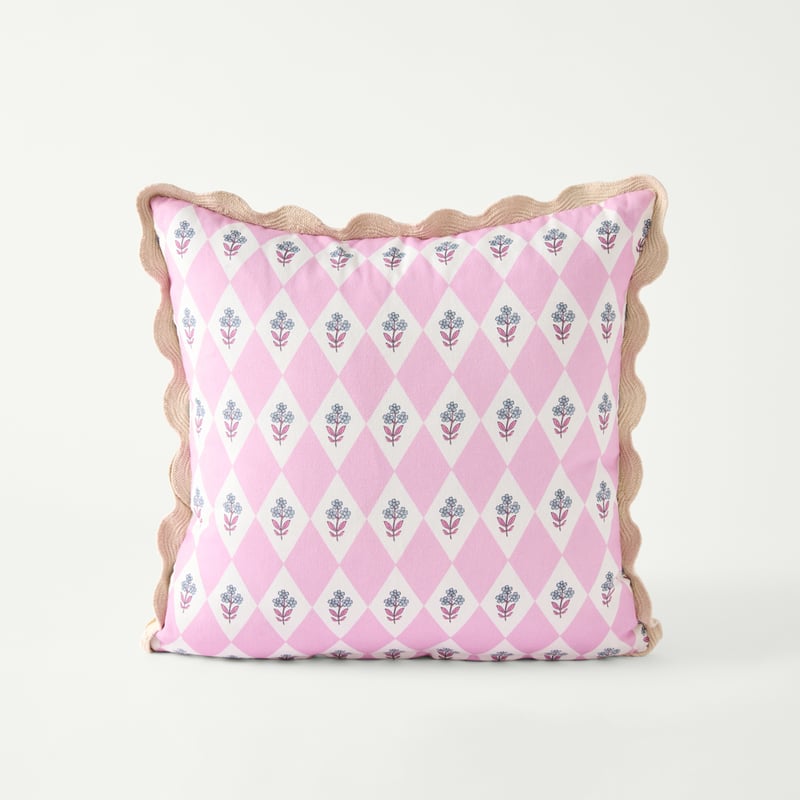 Sia Pink Floral Textured Cushion