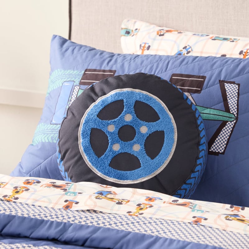 Race Car Tyre Black Cushion