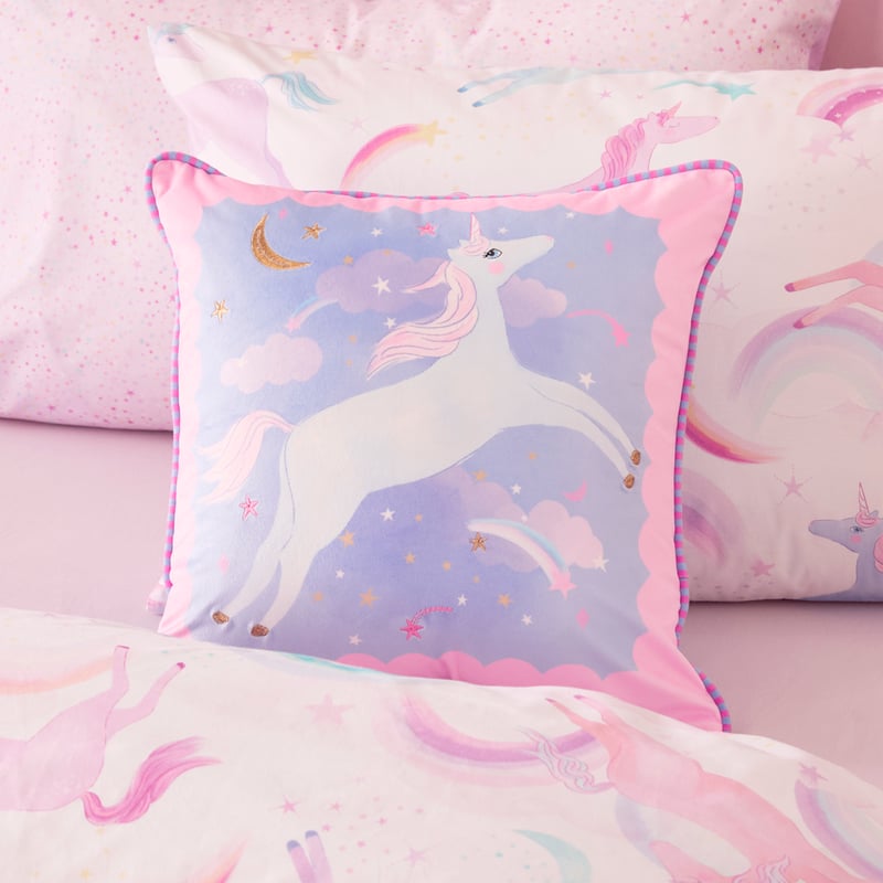 Unicorn Star Bright Purple Cushion