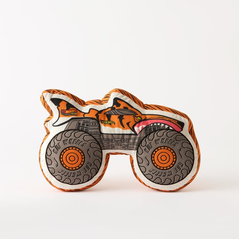 Mattel Hot Wheels Monster Trucks Orange Tiger Shark Cushion