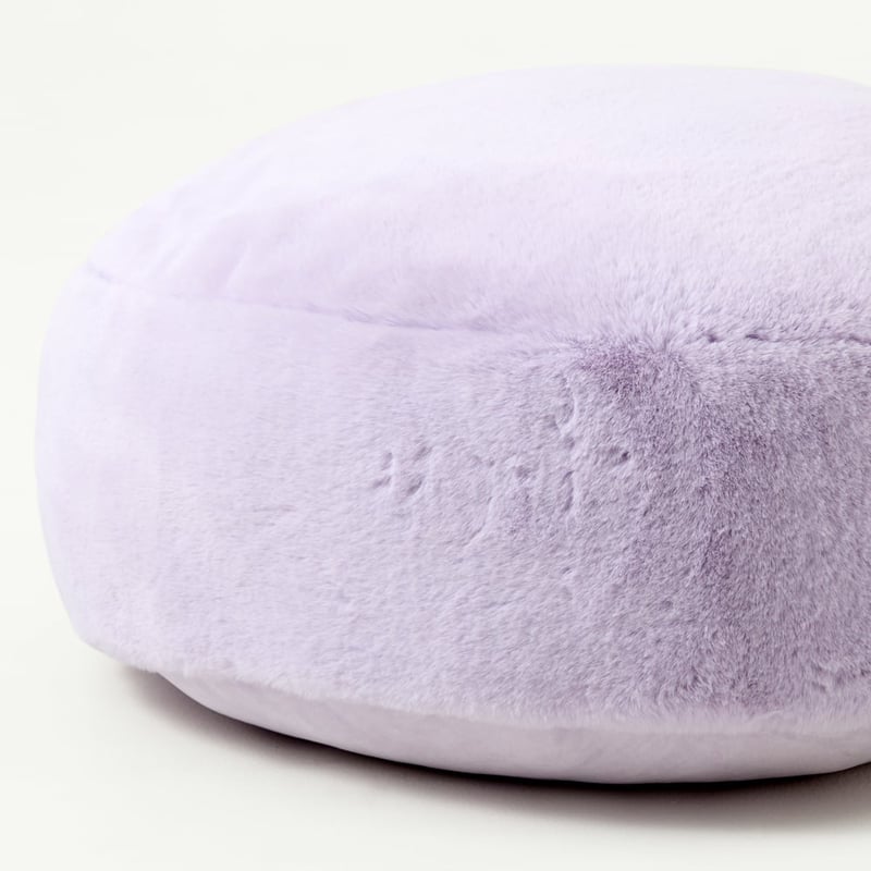 Recycled Faux Fur Lilac Floor Cushion