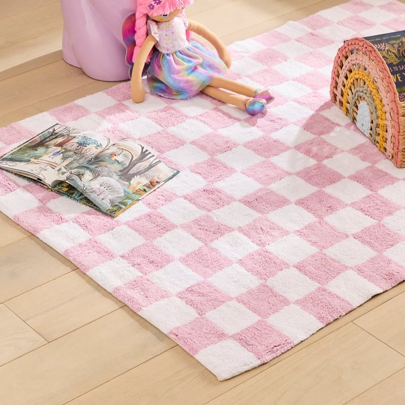 Lilac Check Rug