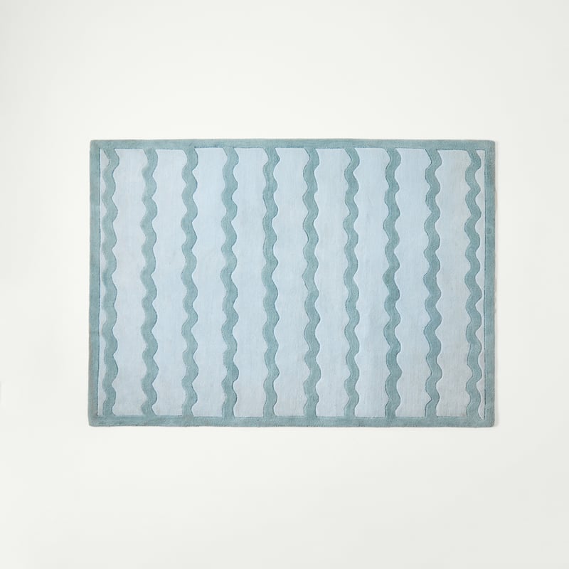 Bells Wavey Teal Stripe Rug