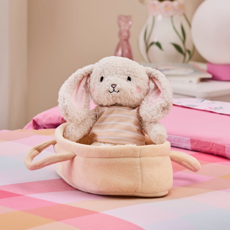 Bunny In Carrier Yellow Snuggle Friend