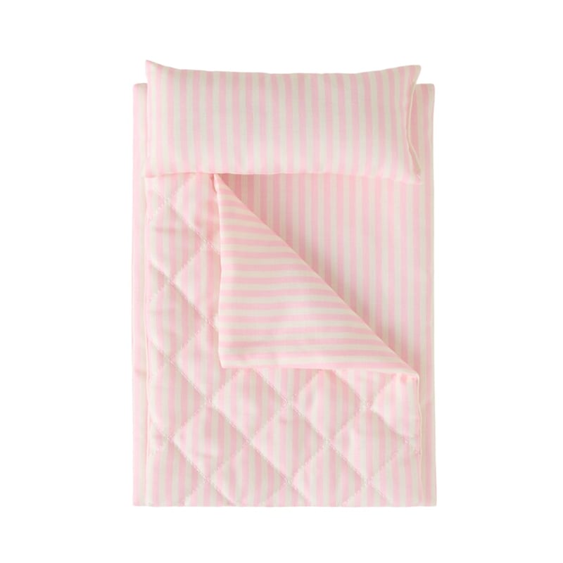 Ellie's Pink Stripe Doll Play Bedding