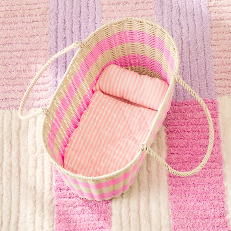 Ellie's Pink Stripe Doll Play Bedding