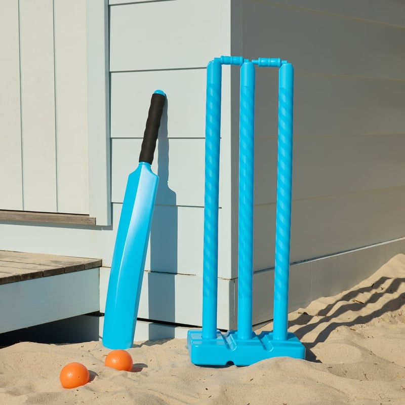 Outdoor Blue Stripe Cricket Set