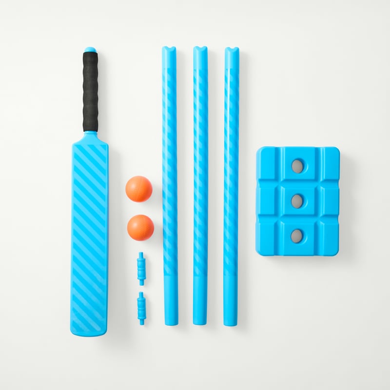 Outdoor Blue Stripe Cricket Set