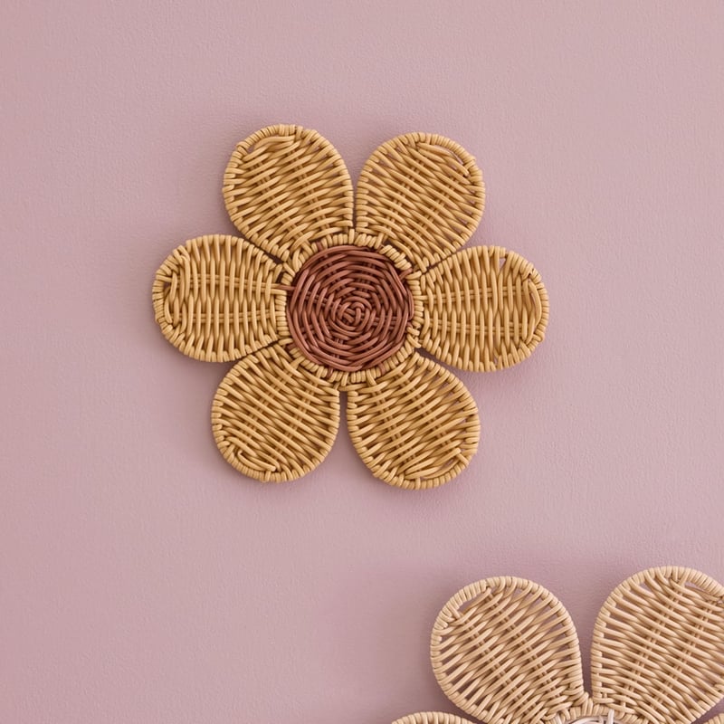 Flower Poly Rattan Wall Décor Pack of 3