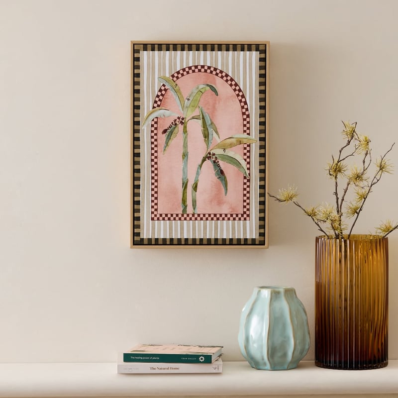 Glow Two Palm Portrait Canvas