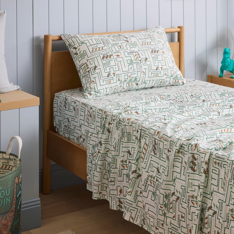 Gaming Dino White Sheet Set