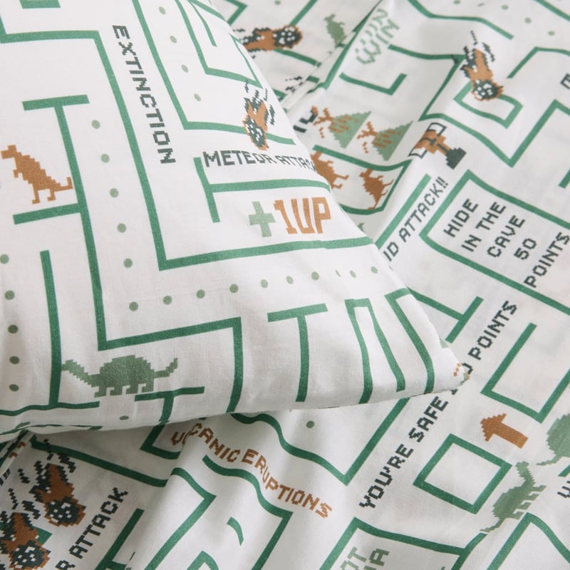 Gaming Dino White Sheet Set