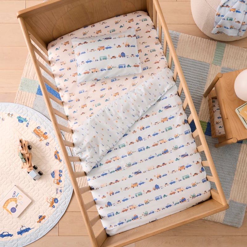 Stop & Go Cars Multi Cot Quilt Cover Set