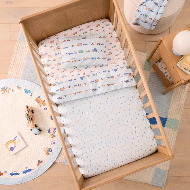 Stop & Go Cars Multi Cot Quilt Cover Set