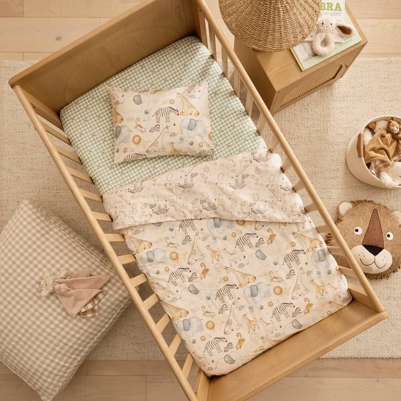 Wild Animals Natural Marle Quilt Cover Set