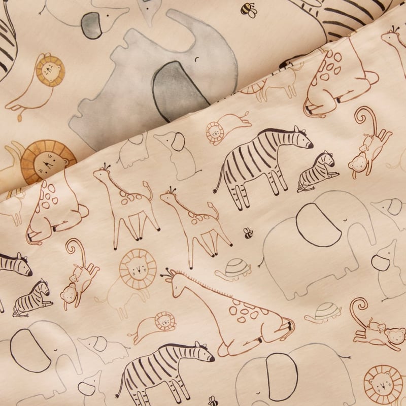 Wild Animals Natural Marle Quilt Cover Set