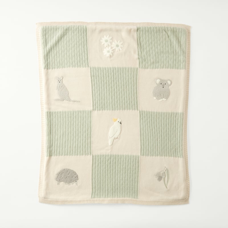 Classic Australian Animals Sherpa Baby Blanket
