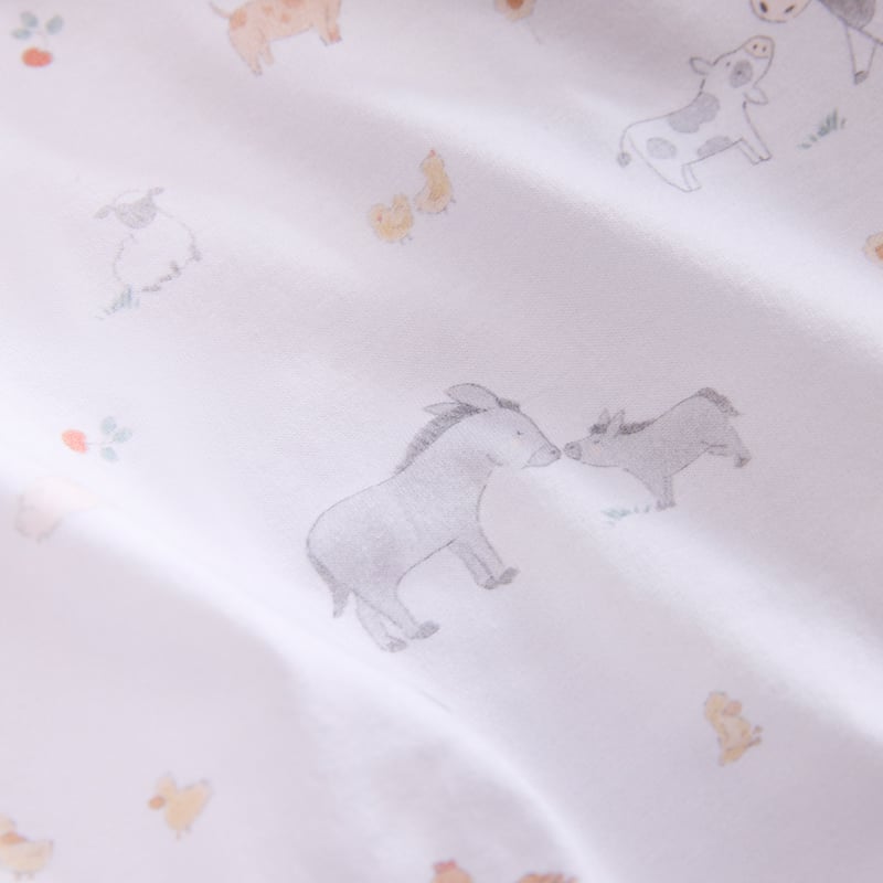 Farm Family Off White Cotton Jersey Baby Swaddles Pack of 2