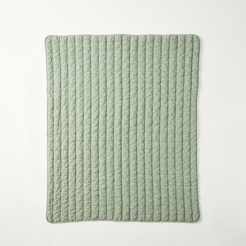 Ezra Eucalyptus Quilted Waffle Baby Blanket