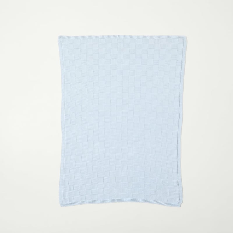 Holland Soft Blue Checkerboard Blanket