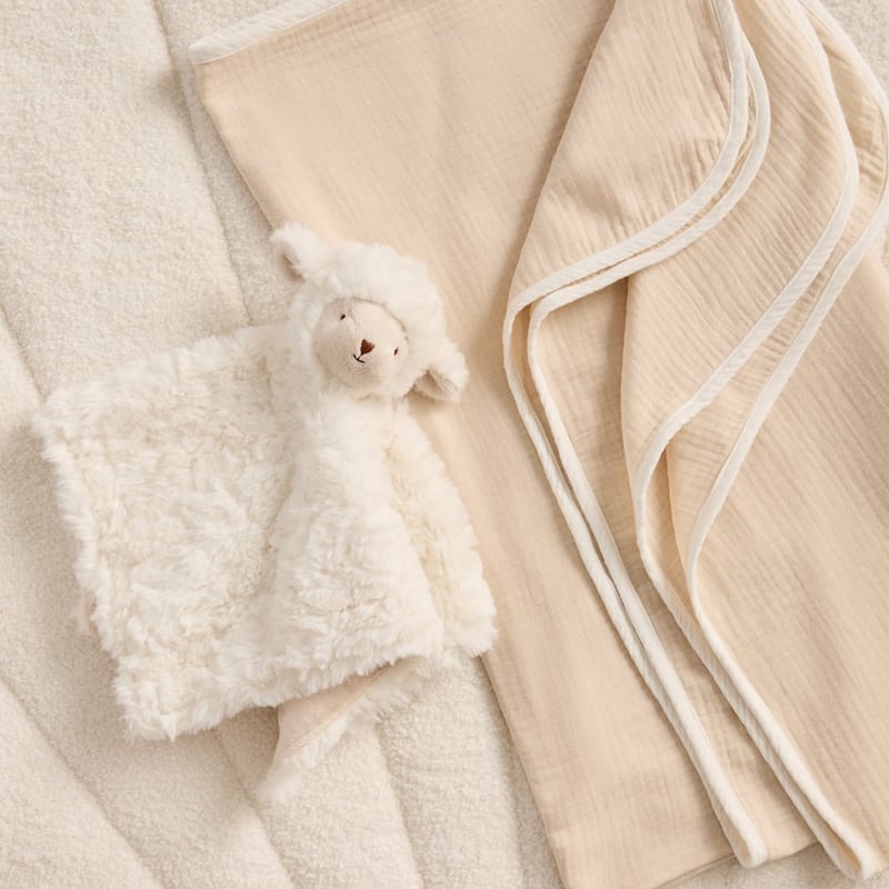 Sheep Natural Baby Comforter & Swaddle Bundle