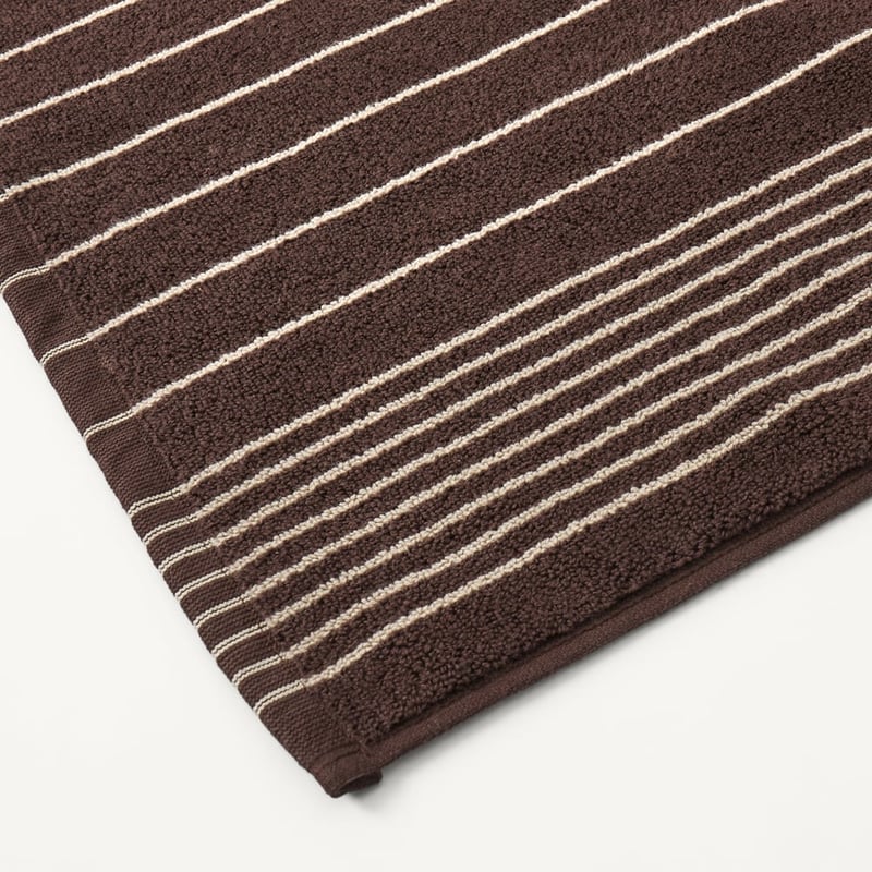 European Gabriella Chocolate & Natural Turkish Cotton Bath Mat