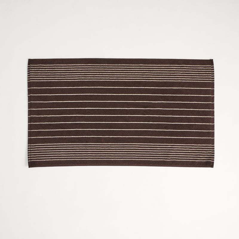 European Gabriella Chocolate & Natural Turkish Cotton Bath Mat