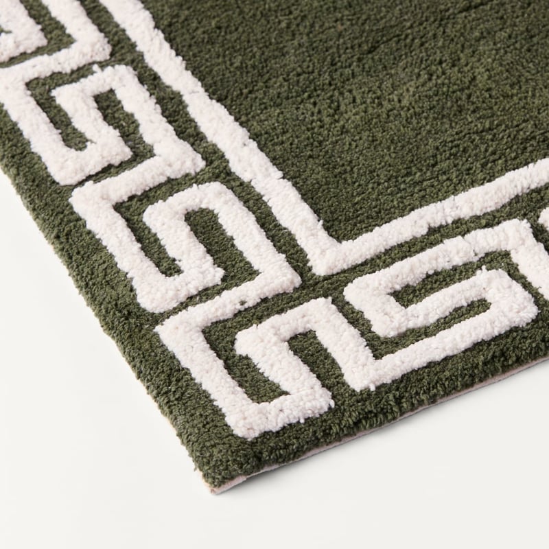 Theodore Chive & Natural Bath Mat