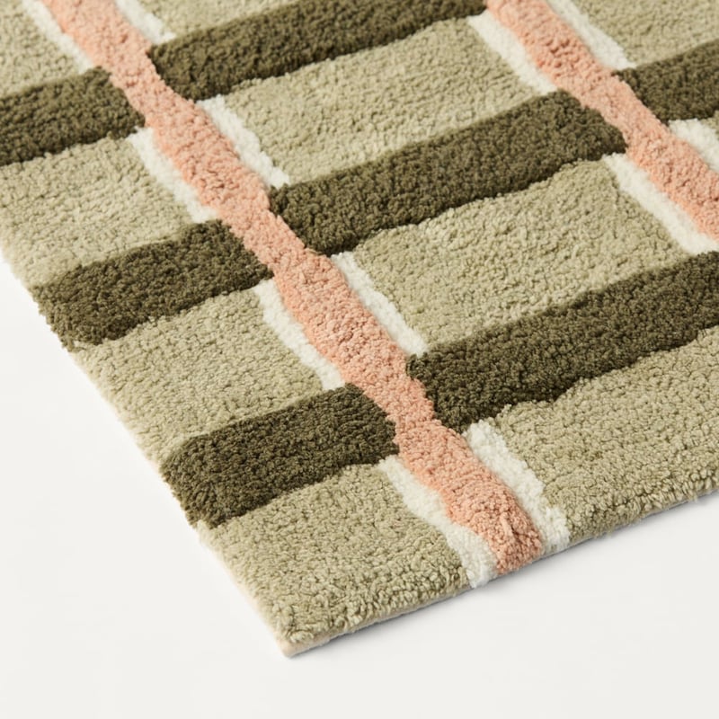 Arlo Elm Green & Dark Olive Bath Mat