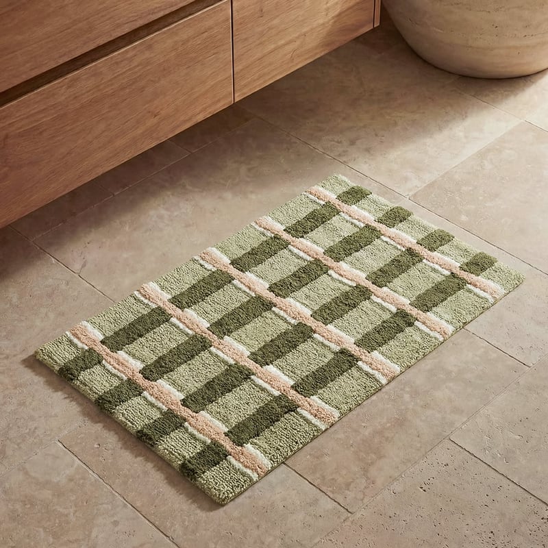 Arlo Elm Green & Dark Olive Bath Mat