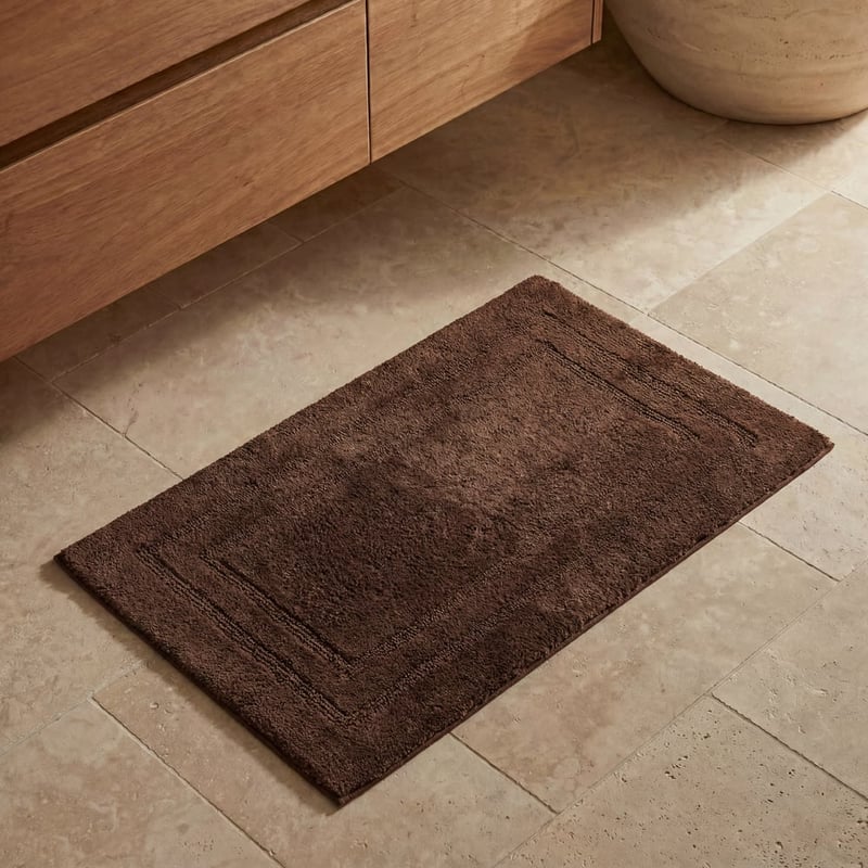 Regent Chocolate Reversible Cotton Bath Mat