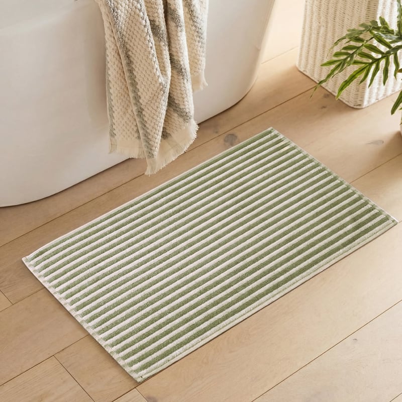 European Sophia Antique Pink & Pear Turkish Cotton Bath Mat