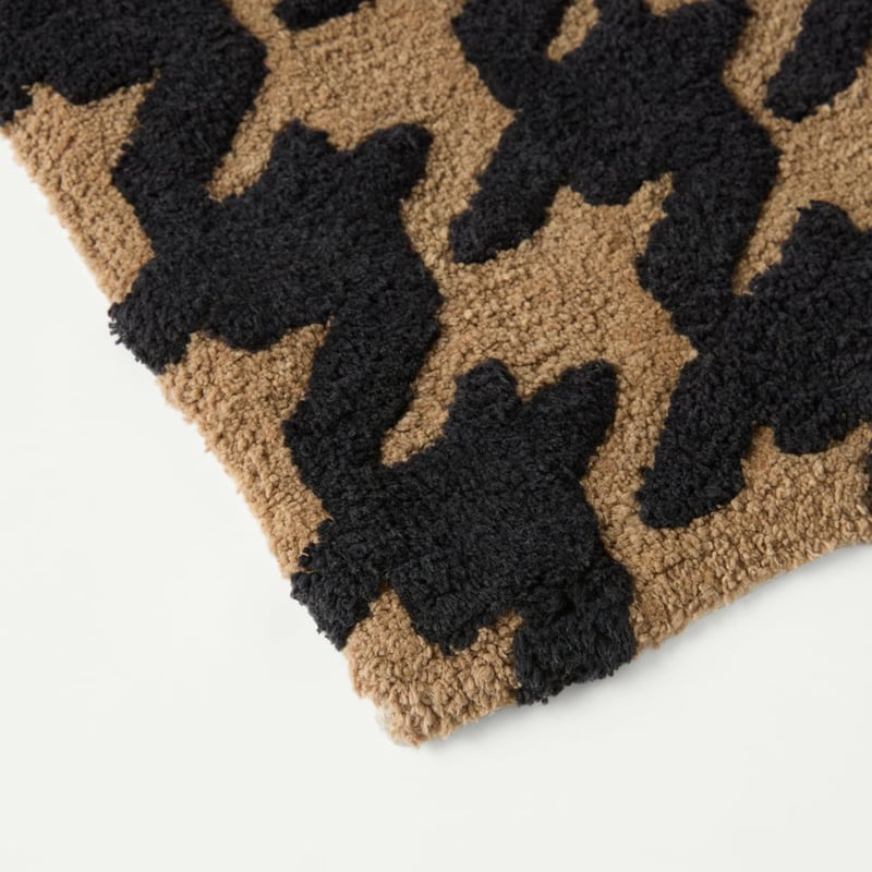 Houndstooth Taupe & Black Bath Mat