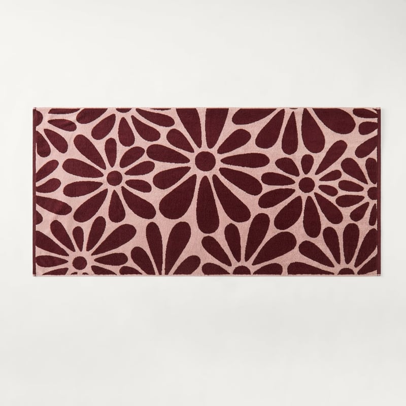 Amelia Rose & Windsor Wine Floral Reversible Towel Range