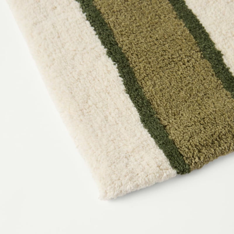 Block Natural & Avocado Stripe Bath Mat
