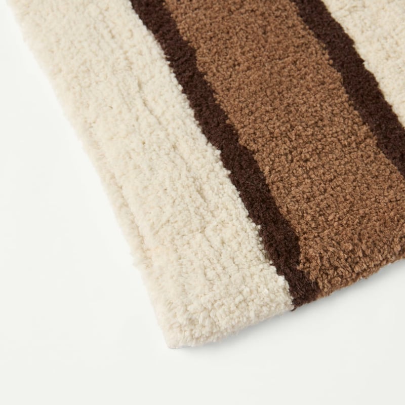 Block Natural & Espresso Stripe Bath Mat