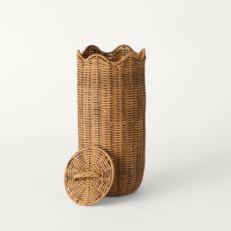 Nisha Natural Rattan Toilet Roll Cannister