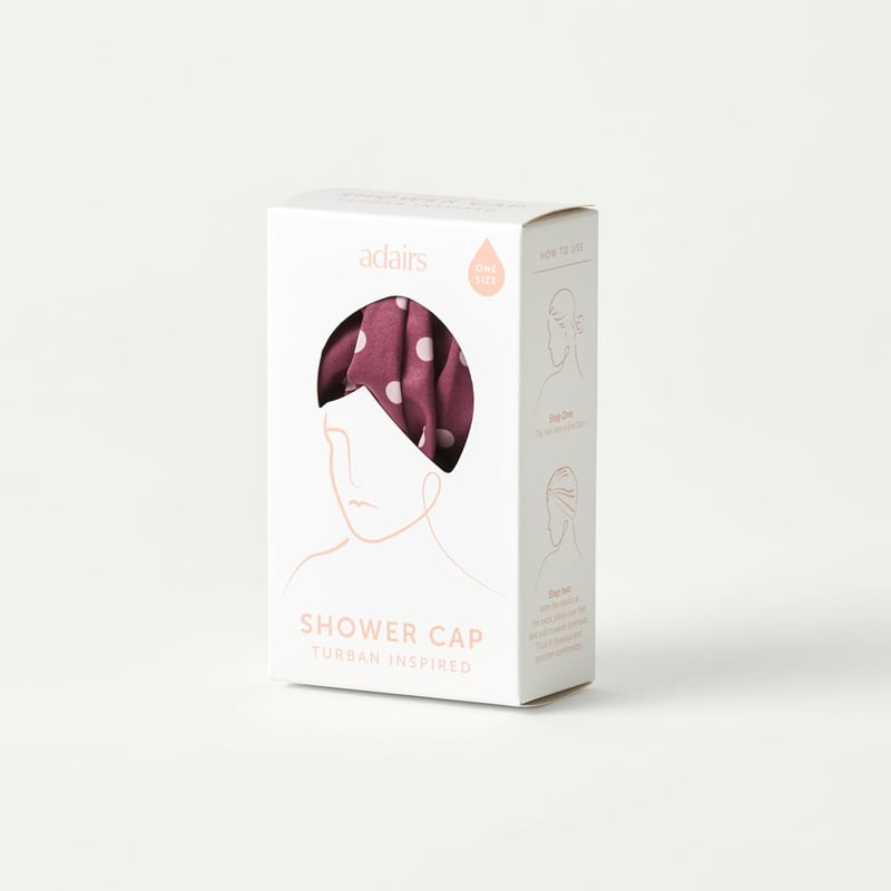Burgundy Polka Dot Printed Shower Cap
