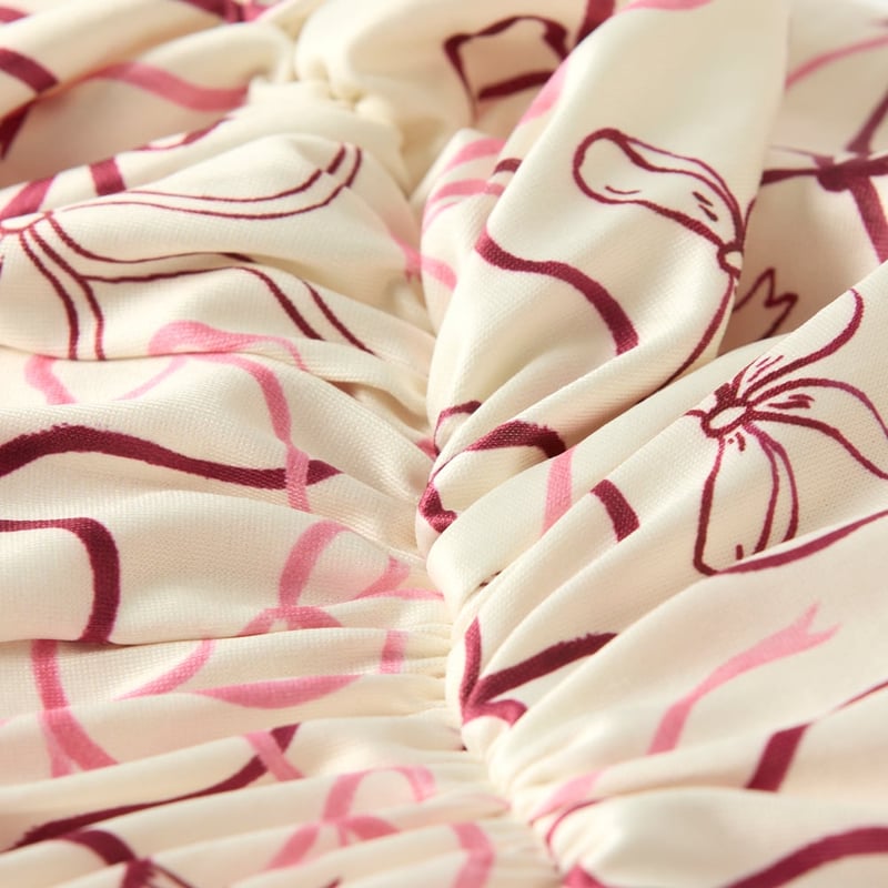 Pink Bows Printed Shower Cap