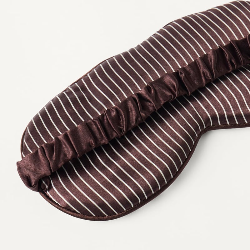 Pure Silk Natural & Chocolate Stripe Eye Mask
