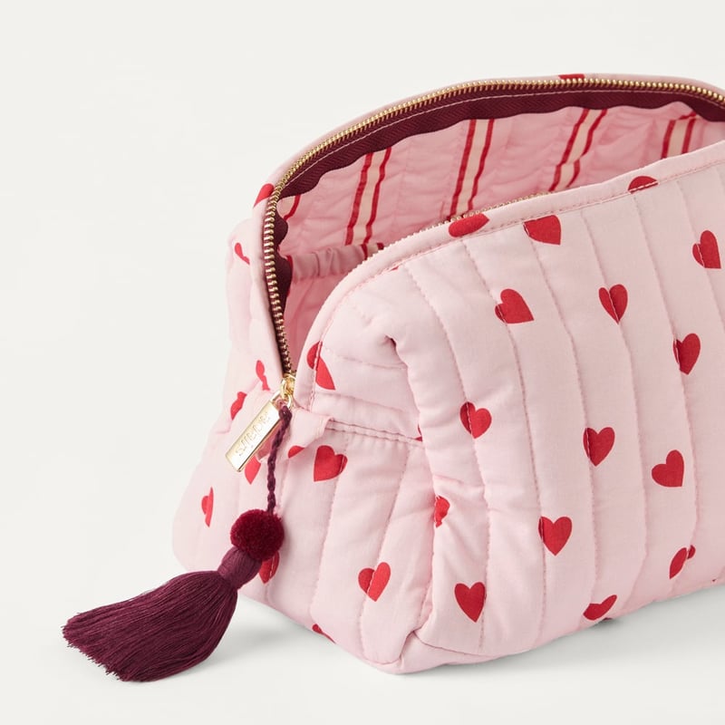 Pink & Red Heart Cosmetic Bag