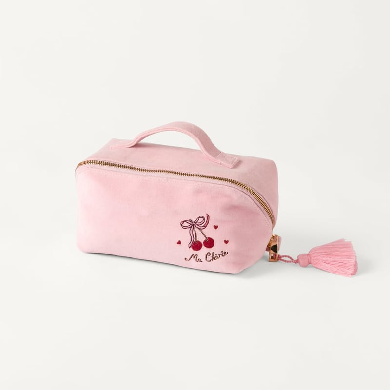 Embroidered Potpourri Cherry Cosmetic Bag