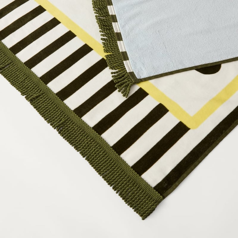 Sardines Green & Blue Luxe Velour Beach Towel
