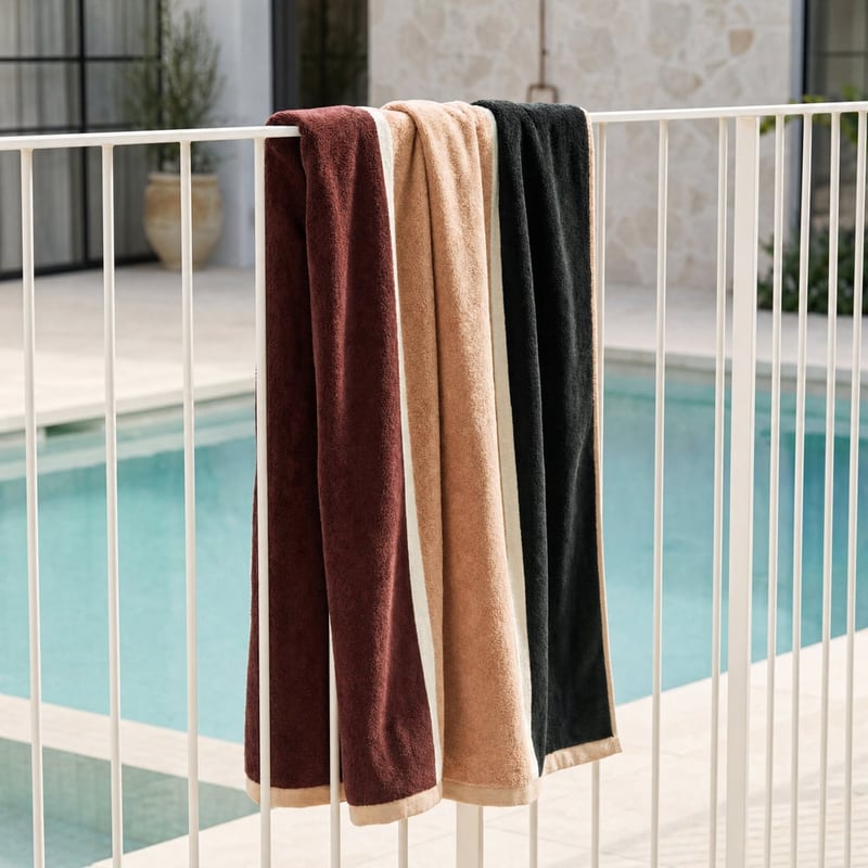 Narooma Chocolate & Multi Luxe Velour Beach Towel