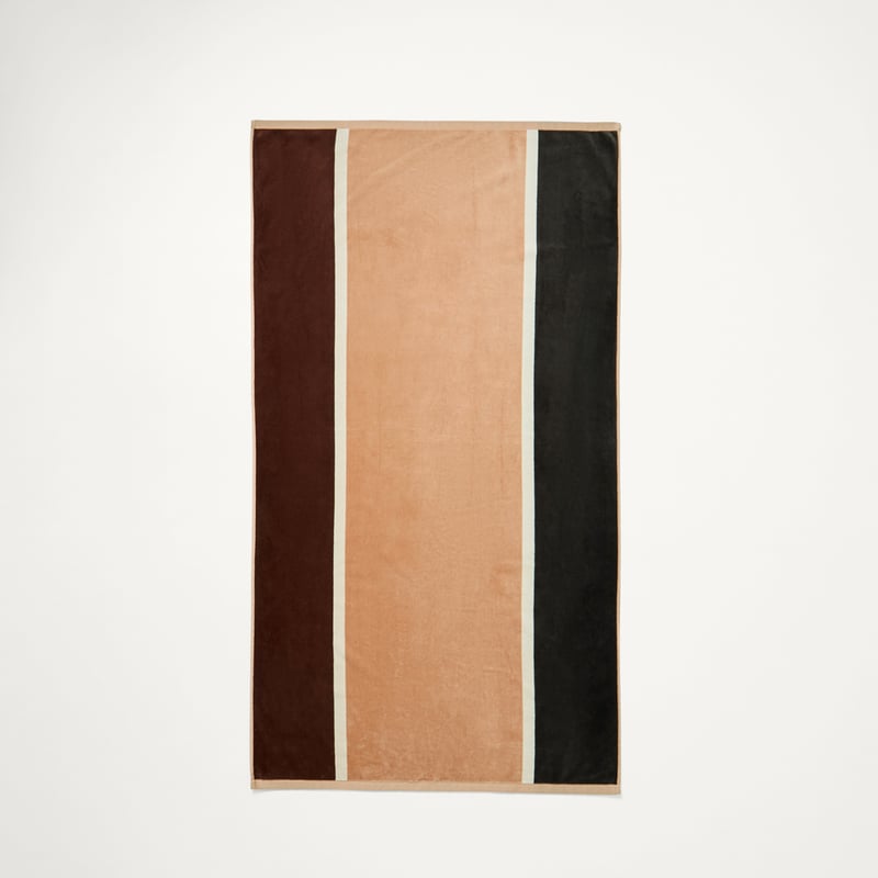 Narooma Chocolate & Multi Luxe Velour Beach Towel