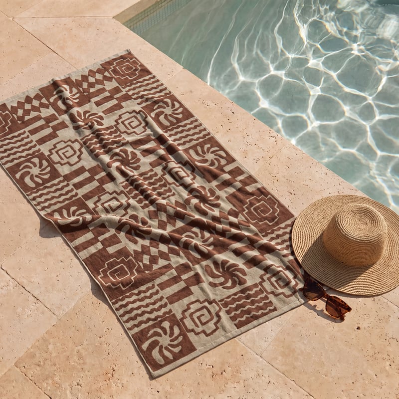 Kiama Chocolate Terry Textured Beach Towel
